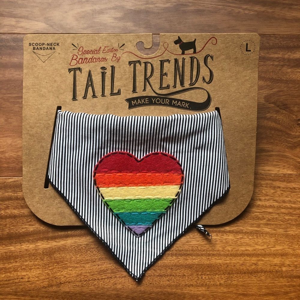 Tail Trends Rainbow Heart Scoop Neck Bandana
